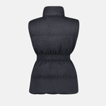 Belted Padded Vest with High Collar