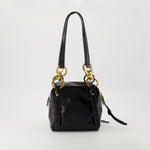 Mini Leather Shoulder Bag with Chain Detail