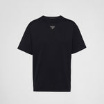 Black Minimalist T-Shirt with Signature Triangle Logo