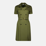 Double-Breasted Belted Trench Dress