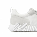 Bouncing Sneaker in White Suede and Technical Knit