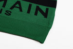 Striped Logo Intarsia Crewneck - Green