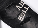 Hollywood Distressed Black Denim Jeans