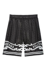 Logo Jacquard Bandana Print Silk Shorts