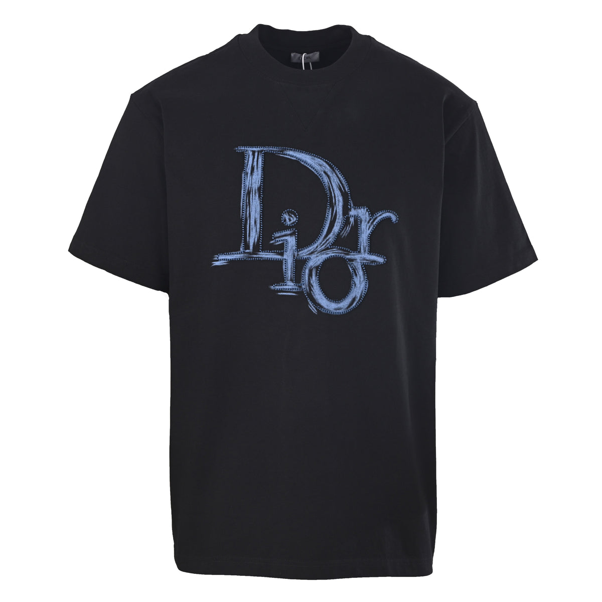 Black T-Shirt with Blue Logo