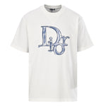 White T-Shirt with Blue Logo