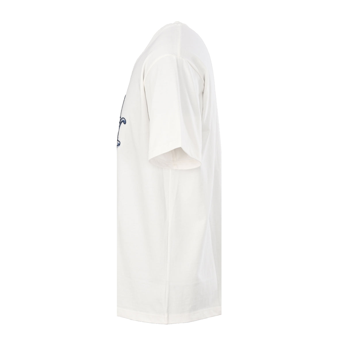 White T-Shirt with Blue Logo