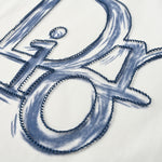 White T-Shirt with Blue Logo