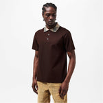 Check Collar Cotton Polo Shirt – Brown