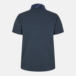 Check Collar Cotton Polo Shirt – Navy