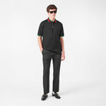 Web Collar Cotton Polo Shirt – Black