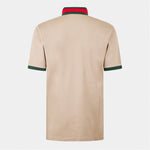 Web Collar Cotton Polo Shirt – Beige