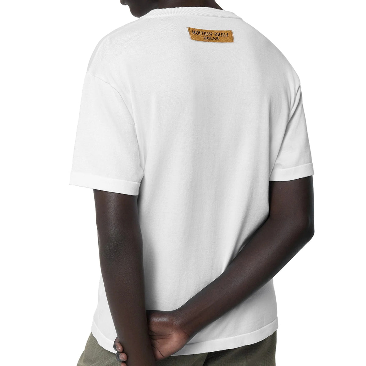 Flower Cotton Short-Sleeved Crewneck White T-Shirt