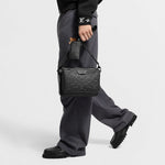 Monogram Embossed Leather Trio Messenger Bag(Black)