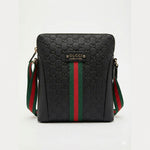 Embossed Leather Crossbody Bag Black