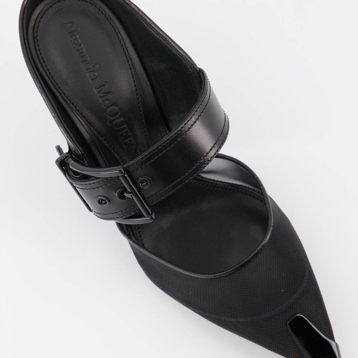 Punk buckle mules