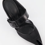 Punk buckle mules