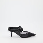 Punk buckle mules