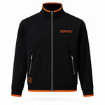 Black and Orange Zip Tracksuit Set