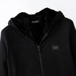 Faux-Fur Lined Hooded Zip Jacket