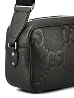 Jumbo Leather Crossbody Bag Black