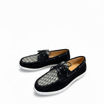 Oblique Canvas Deck Shoe with Suede Trim
