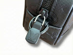 Monogram Embossed Leather Crossbody Bag (Black)