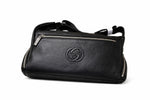 Soho Leather Crossbody Shoulder Bag (Black)