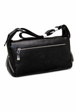Soho Leather Crossbody Shoulder Bag (Black)