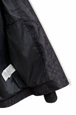 GG Jacquard Hooded Windbreaker Jacket with Contrast Zip – Black