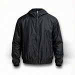 GG Jacquard Hooded Windbreaker Jacket – Black