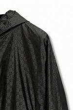 GG Jacquard Hooded Windbreaker Jacket – Black