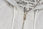 Signature Zip-Up Hoodie in Ivory with Dior Oblique Lining