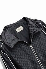 GG Monogram Hooded Zip Jacket – Black