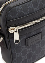 Supreme Mini Crossbody Bag with Web Strap (Black/Grey)