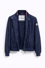 Classic Nylon Bomber Jacket – Navy Blue