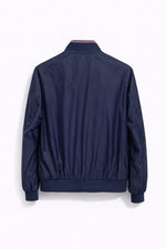 Classic Nylon Bomber Jacket – Navy Blue