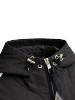 Tricolour Stripe Hooded Jacket – Black