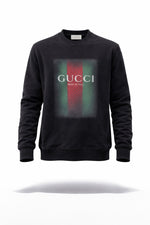 GG Web Stripe Logo Crewneck Sweatshirt – Black