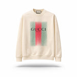 GG Web Stripe Logo Crewneck Sweatshirt – Cream