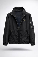 Re-Nylon Hooded Zip Jacket – Black