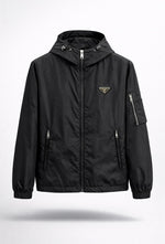 Re-Nylon Hooded Zip Jacket – Black