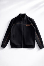 Signature Track Jacket & Joggers Set – Black with Contrast Piping