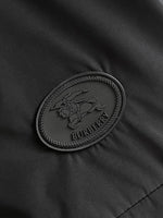 Hooded Nylon Jacket with Equestrian Knight Emblem