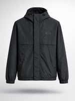 Hooded Nylon Jacket with Equestrian Knight Emblem