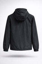 Hooded Nylon Jacket with Equestrian Knight Emblem