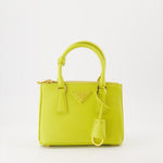 Galleria Mini Saffiano Leather Handbag (Lime Yellow)