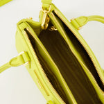 Galleria Mini Saffiano Leather Handbag (Lime Yellow)