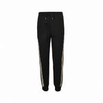 Oblique Zip-Up Tracksuit Set in Black & Beige