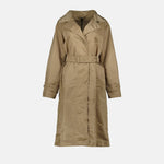 Beige Belted Technical Trench Coat